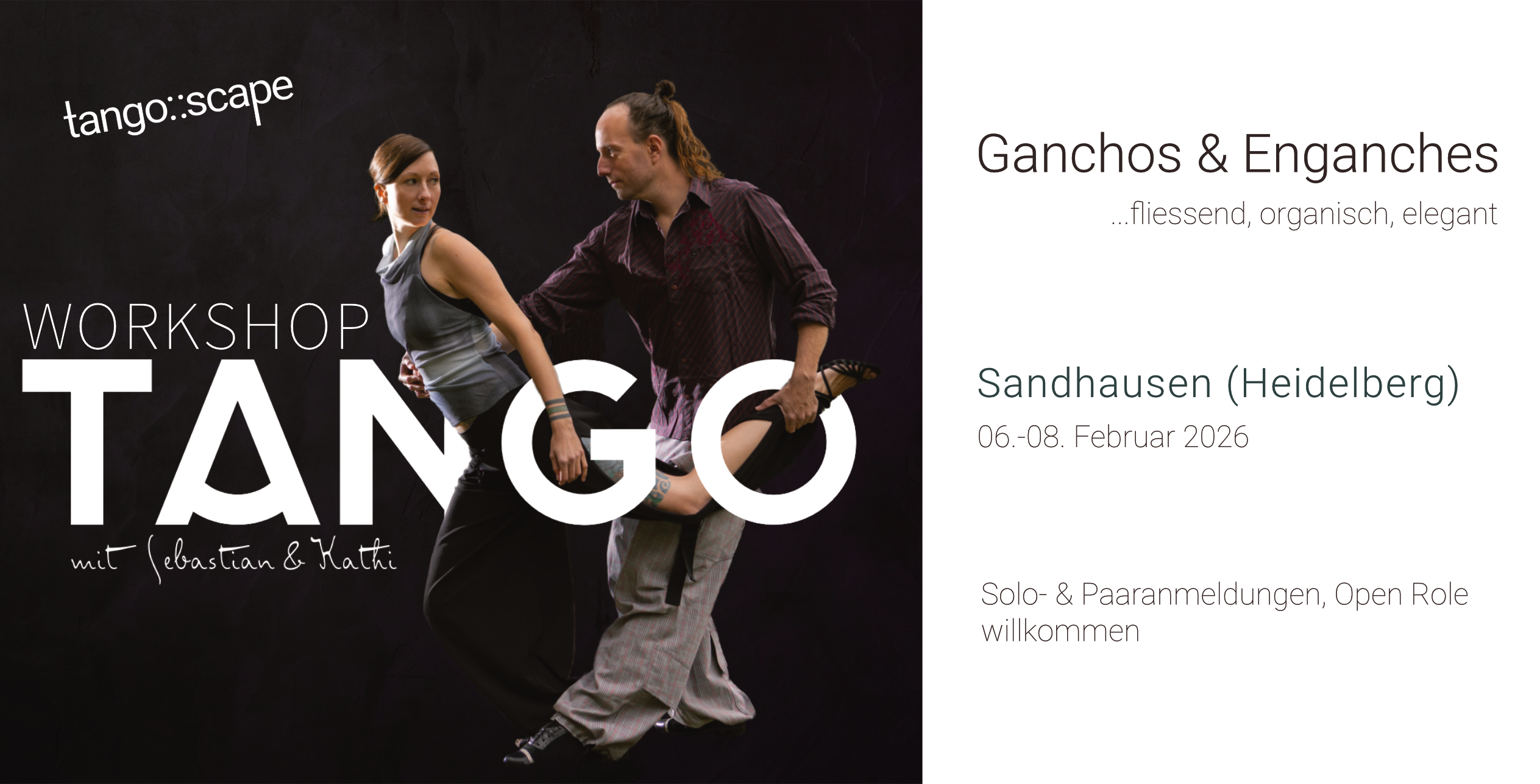 Tango Workshop Heidelberg/Sandhausen | Ganchos & Enganches: fliessend, organisch & elegant