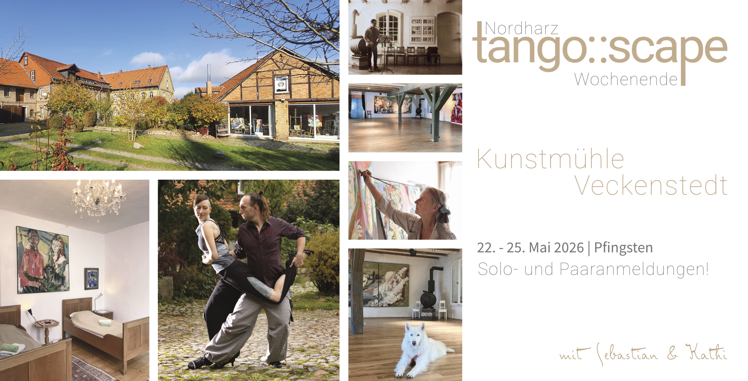 Pfingsten 2026 in der Kunstmühle Veckenstedt | Tangowochenende