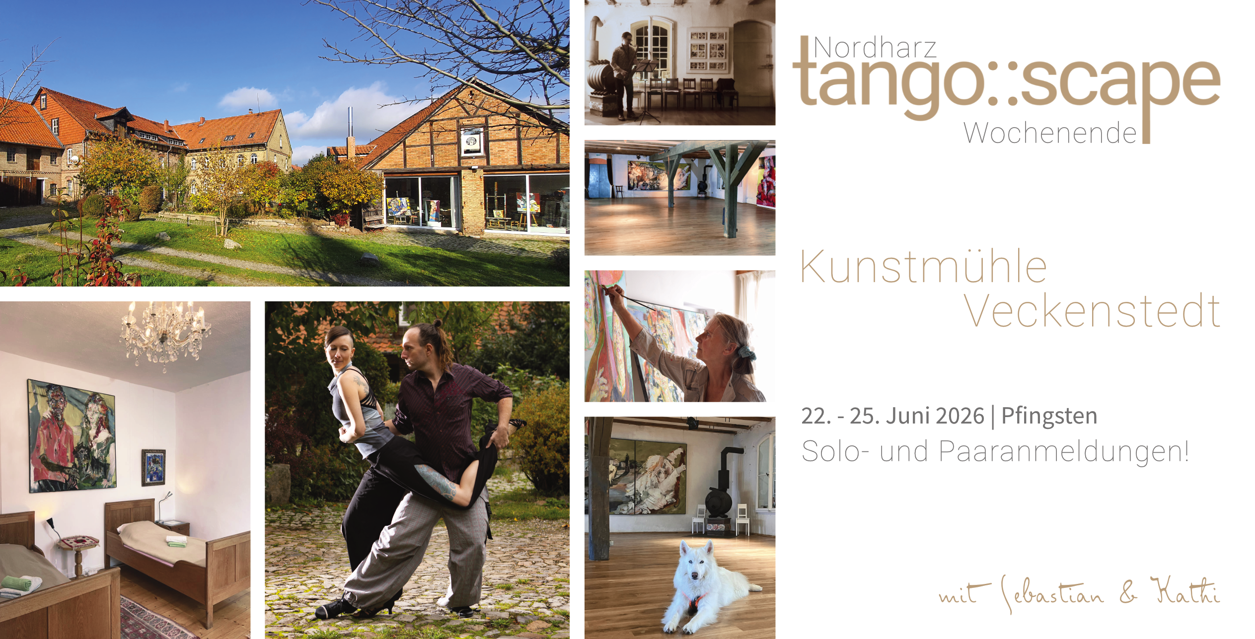Pfingsten 2026 in der Kunstmühle Veckenstedt | Tangowochenende