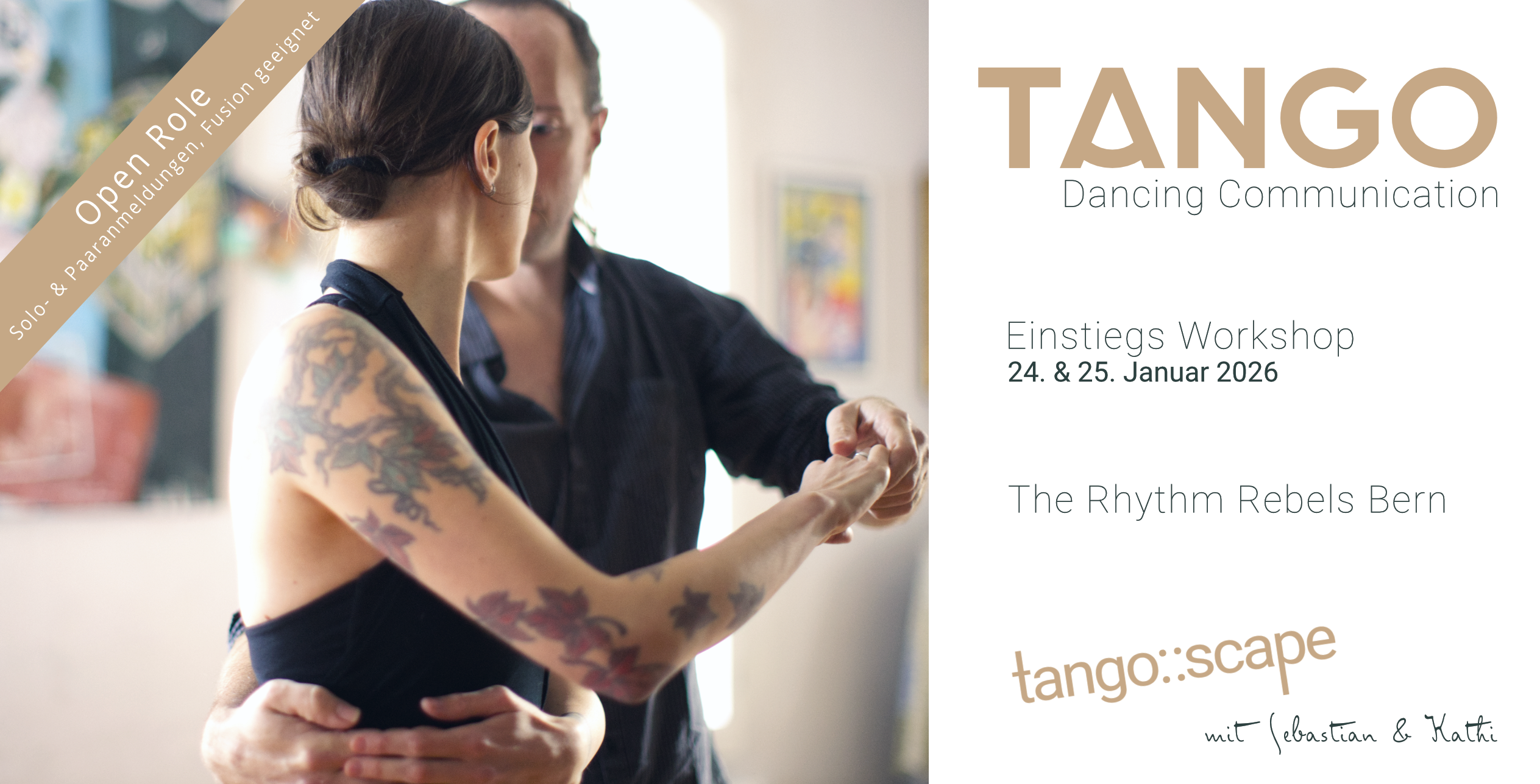 Tango Einstiegs Workshop Bern | Dancing Communication | Open Role | Fusion geeignet