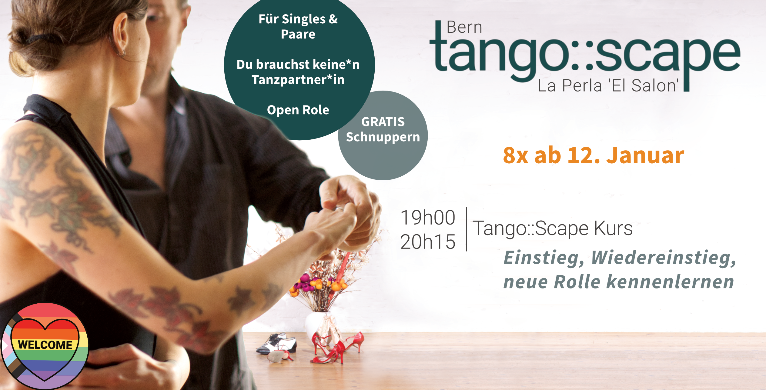 Tango Kurs Einstieg - Wiedereinstieg - neue Rolle kennenlernen